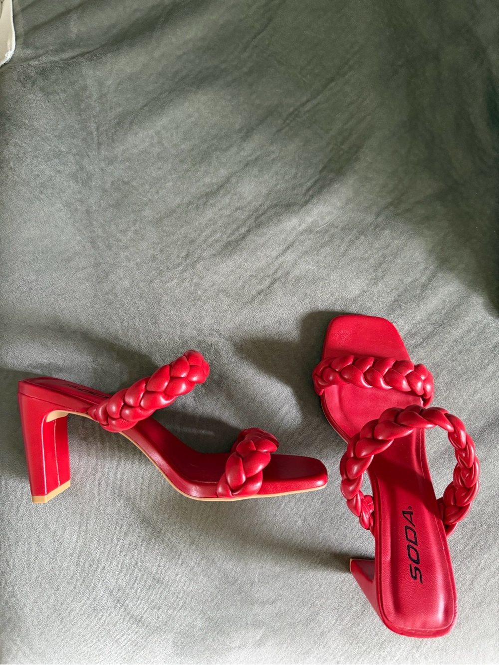 Red Slip-On Heels